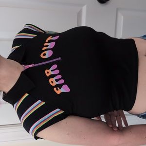 NWT dELIA*s X Dolls Kill Far Out Retro collared crop top Sz M